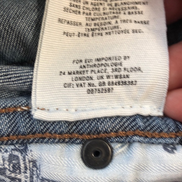 Anthropologie Blue Mid-Rise Skinny Jeans Slit Hem Size 26 - Picture 14 of 14